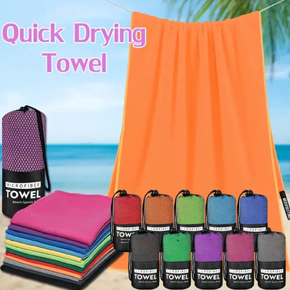 Microfiber Sports Towel with Mesh Bag – Quick Dry, Sand Free