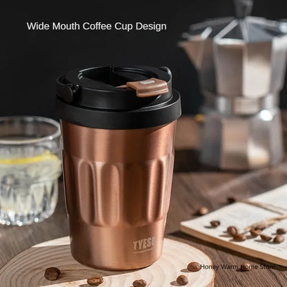 TYESO Insulated Coffee Tumbler – Stainless Steel Vacuum Flask 400ml & 500ml