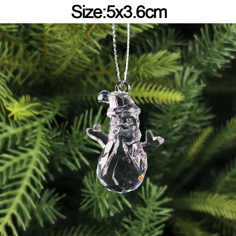 Crystal Acrylic Christmas Tree Hanging Ornaments – 5-Pack