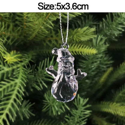 Crystal Acrylic Christmas Tree Hanging Ornaments – 5-Pack