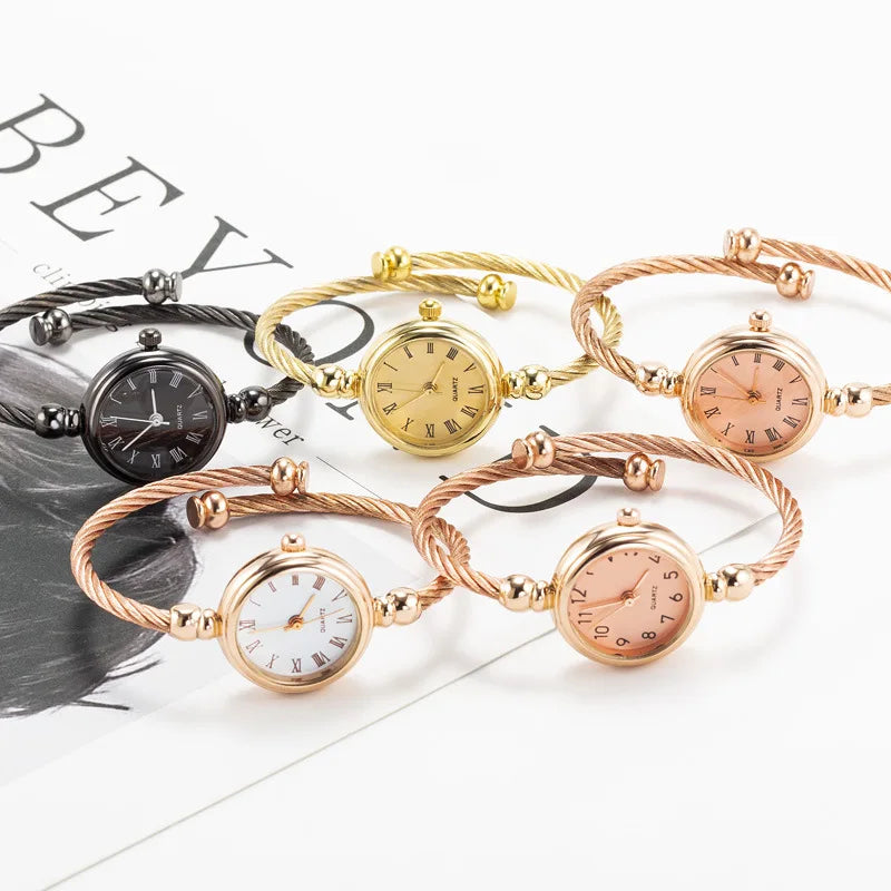 Women's Luxury Bracelet Bangle Watch – 2-Piece Set