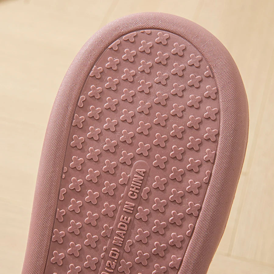 Women's Plush Indoor Slippers – Thick Sole Non-Slip Warm Winter