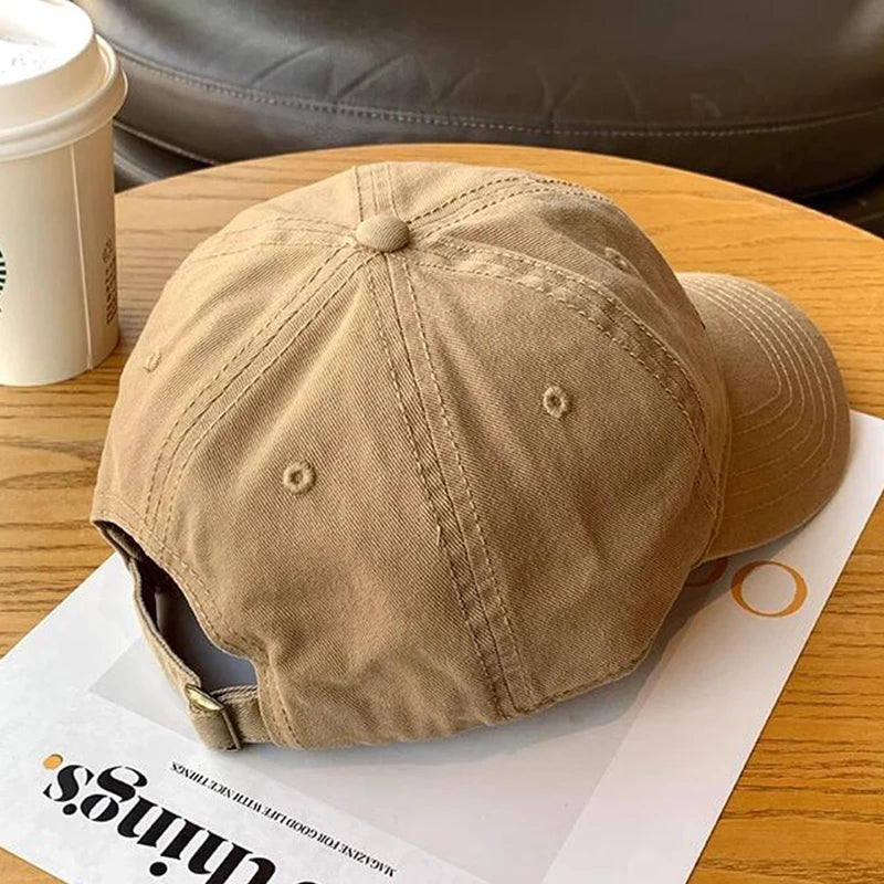 Korean Letter Embroidered Baseball Cap – Unisex Adjustable