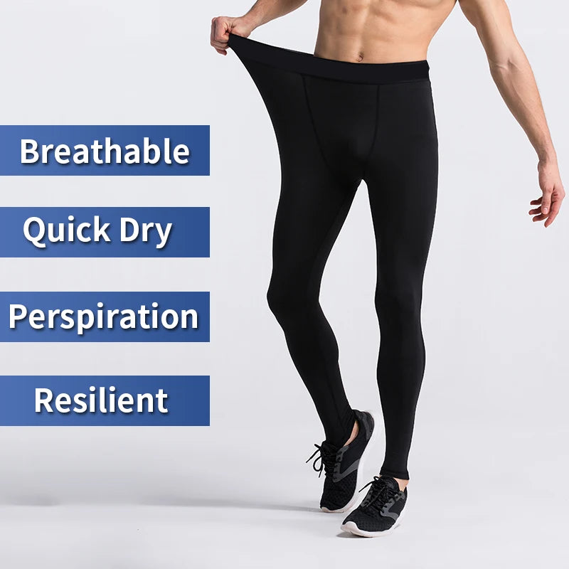 Men's Compression Leggings – Dry Fit Gym Training Tights