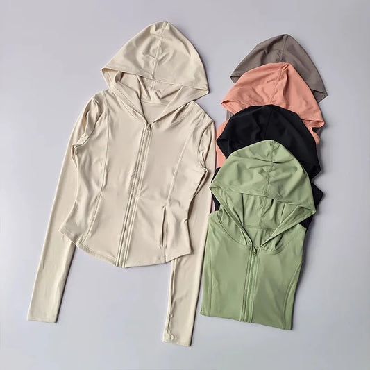 Women's Hooded Zip-Up Athletic Jacket