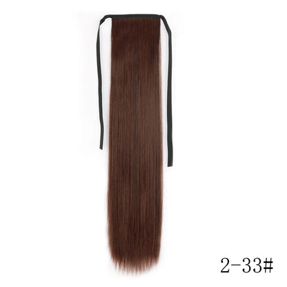 Wrap Around Ponytail Extension Synthetic Straight Hair 22-34 Inch
