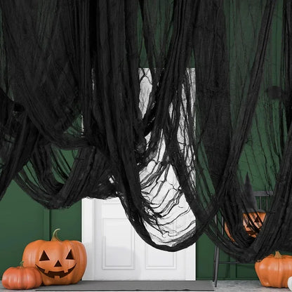 Halloween Creepy Gauze Cloth Door Curtain Decoration 72x30in