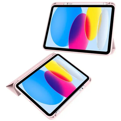 iPad Case with Pencil Holder - Trifold Clear Acrylic Back Cover