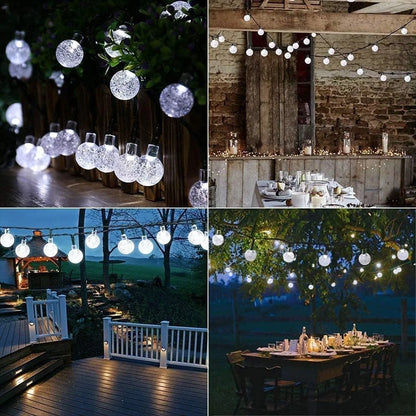 Solar String Lights 39.37FT 100 LED Crystal Ball Outdoor Indoor Decorative