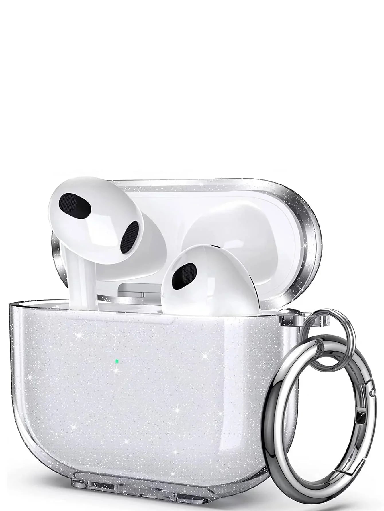 Glitter AirPods Case with Keychain Ring – Clear Sparkle Cover