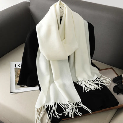 Cashmere-Feel Winter Scarf – Women's Long Warm Pashmina Shawl & Wrap