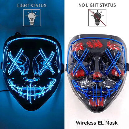 LED Purge Mask – Neon Glow Halloween Cosplay Mask