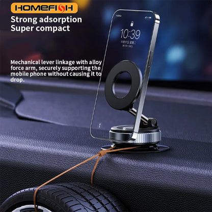 Magnetic Phone Holder with 3-Axis Rotation & Adjustable Suction Base
