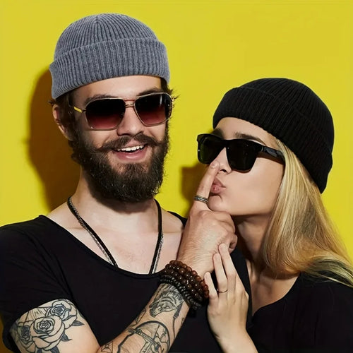 Knit Winter Beanie – Unisex Solid Color Warm Hat