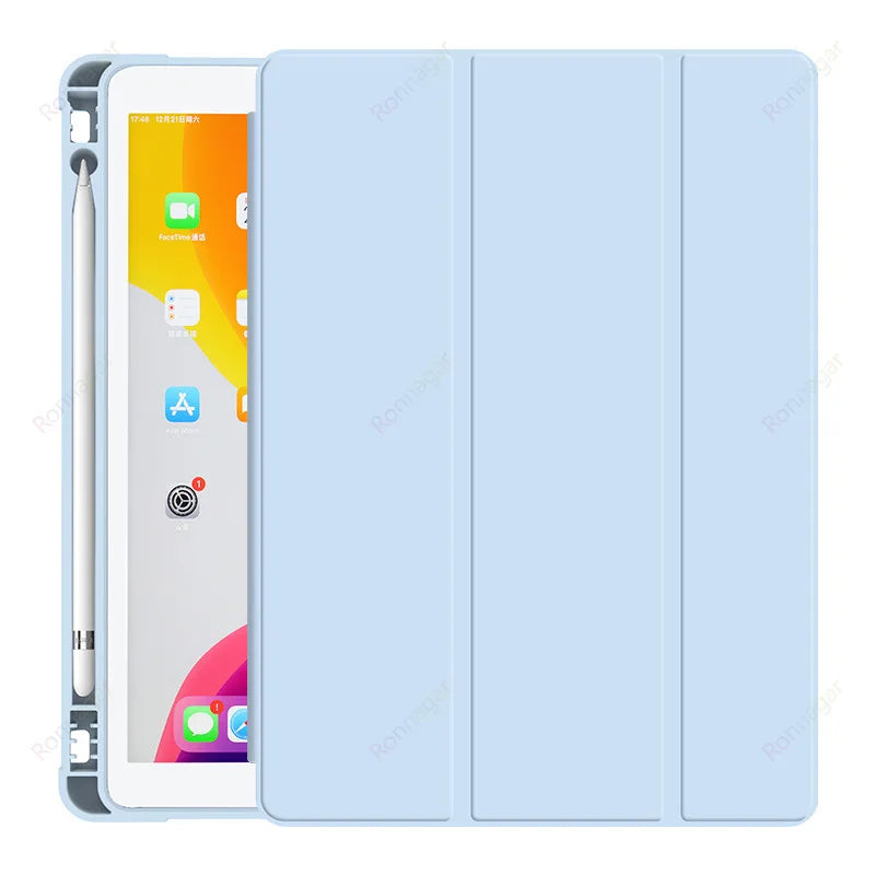 iPad Case with Pencil Holder – Tri-Fold Smart Cover for All Models