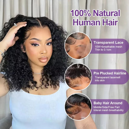 Deep Wave Curly Bob 13x4 HD Lace Front Human Hair Wig