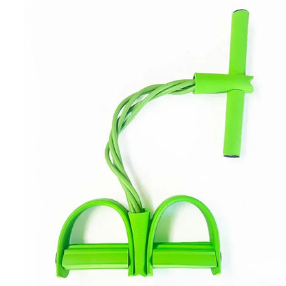 Resistance Band Pedal Exerciser 4-Tube Pull Rope for Yoga, Abs & Full Body Workout