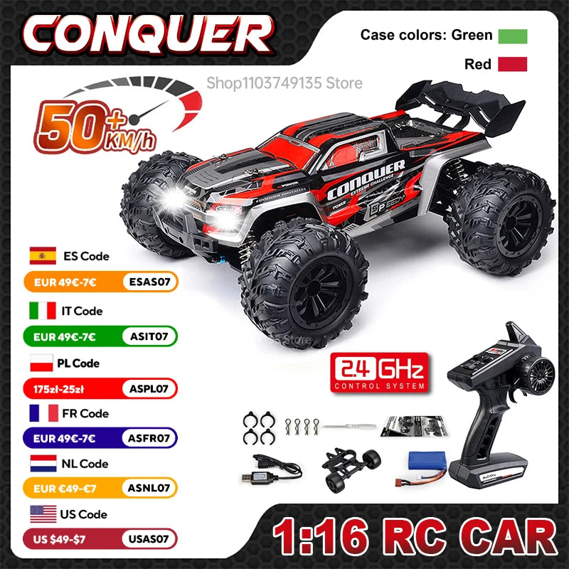 RC Monster Truck 1:16 Scale 4WD 50km/h – WLtoys Off-Road Car
