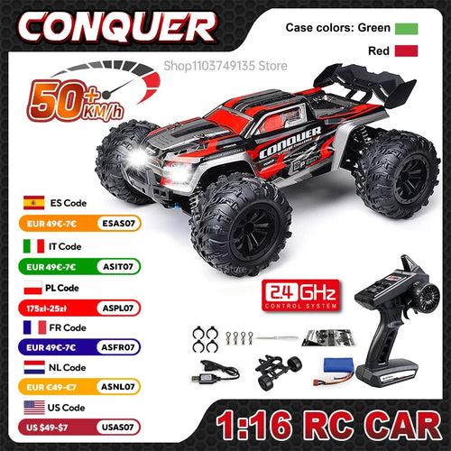 RC Monster Truck 1:16 Scale 4WD 50km/h – WLtoys Off-Road Car
