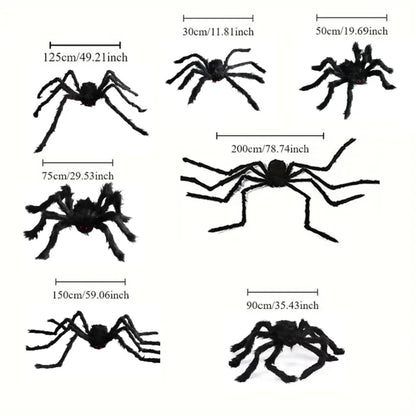 Giant Plush Spider Halloween Decoration – Outdoor Horror Prop 30–200cm
