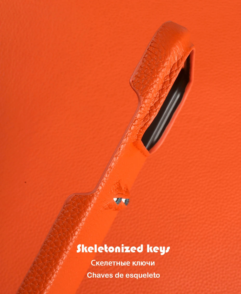 Eyes Lychee Genuine Leather iPhone Case