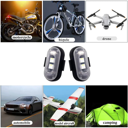 RGB LED Strobe Light with Remote – USB Rechargeable for Car, Bike & Motorcycle