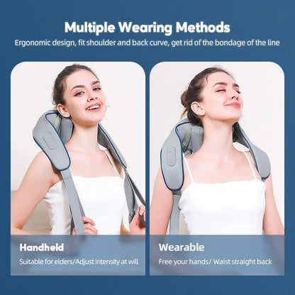Neck & Shoulder Massager Shawl – Wireless Kneading Relief
