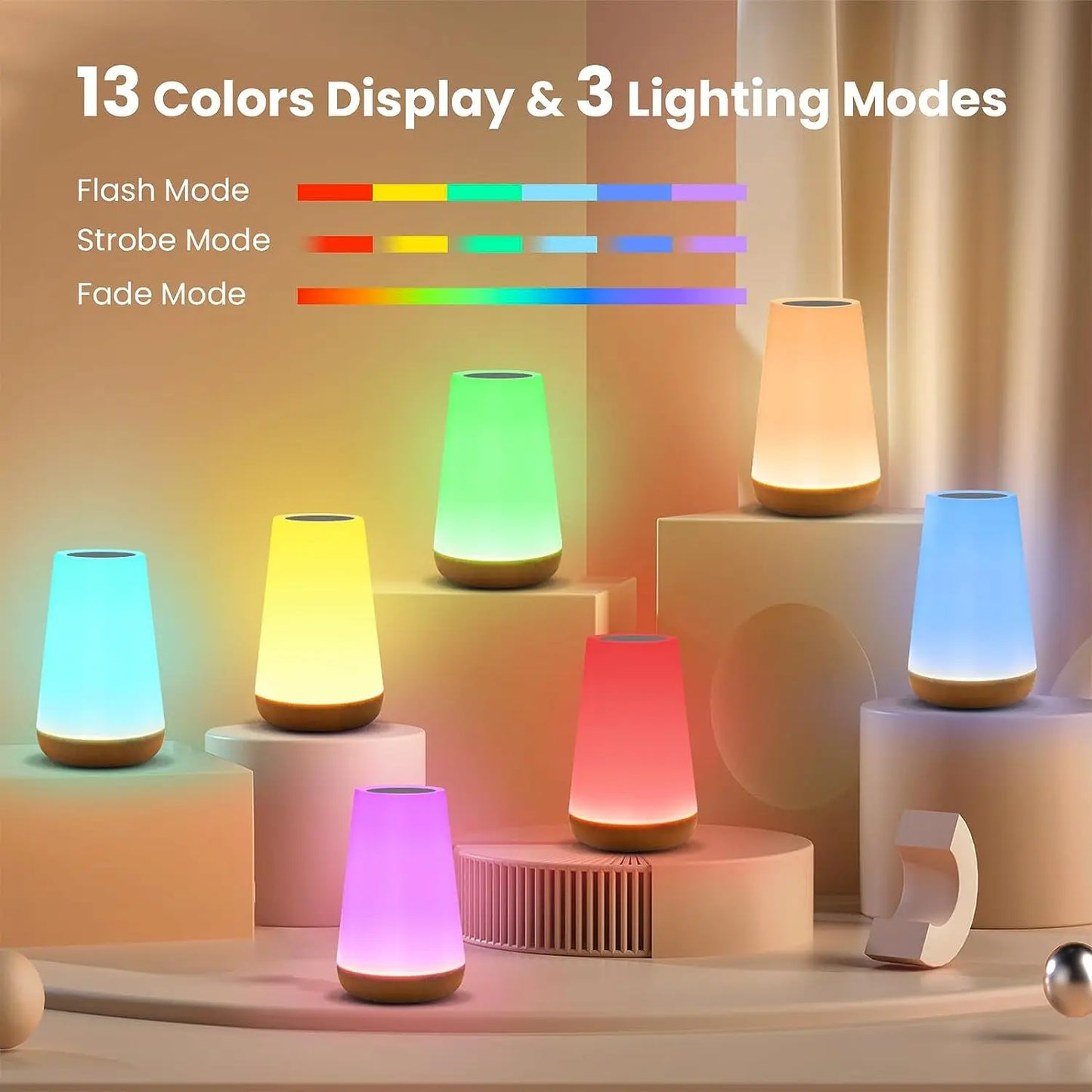 13-Color Changing Night Light with Remote & Touch Control