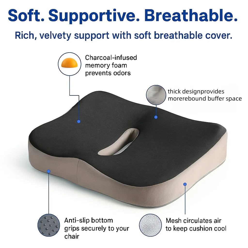 3D Ergonomic Memory Foam Seat Cushion for Office Chair