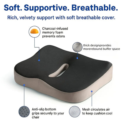 3D Ergonomic Memory Foam Seat Cushion for Office Chair