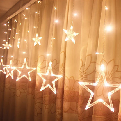 Star Curtain LED String Fairy Lights – 138 LEDs, 3.5M