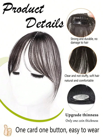 Clip-In Bangs Hair Extension Middle Part Natural Seamless Synthetic