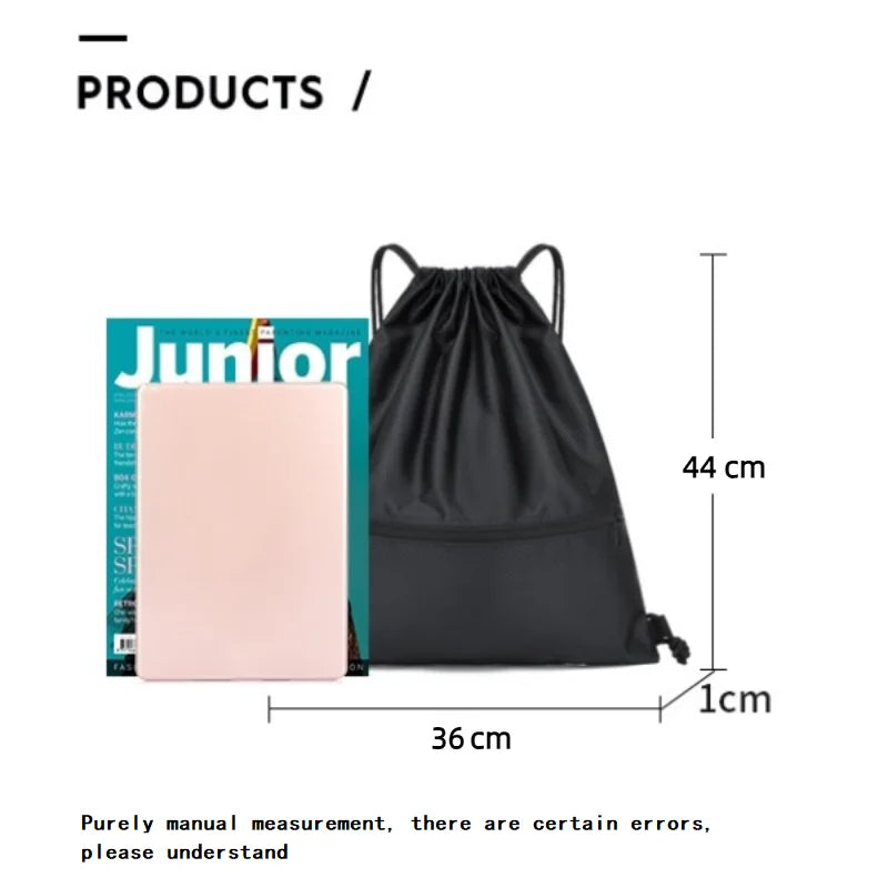Drawstring Backpack – Lightweight Sports Gym Bag with Zipper Pocket