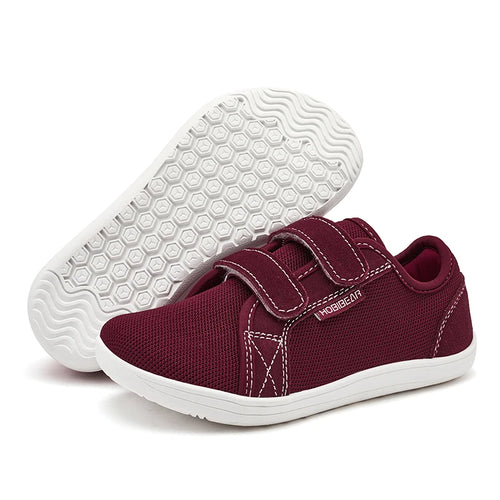 Kids Barefoot Sneakers Wide Toe Mesh Shoes with Hook & Loop Strap