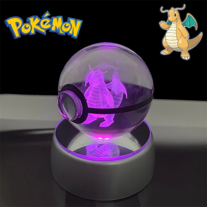 Pokémon 3D Crystal Poké Ball Night Light with LED Base