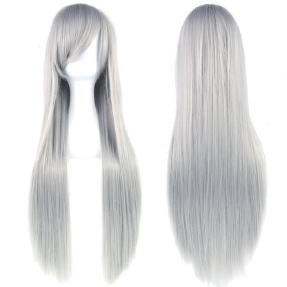80cm Long Synthetic Cosplay Wig – Straight Hair, 36 Colors