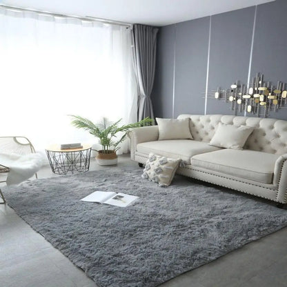 Tie-Dye Fluffy Plush Area Rug – Soft Shaggy Carpet for Living Room & Kids