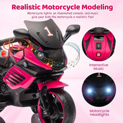6V Kids Electric Ride On Motorcycle with Training Wheels