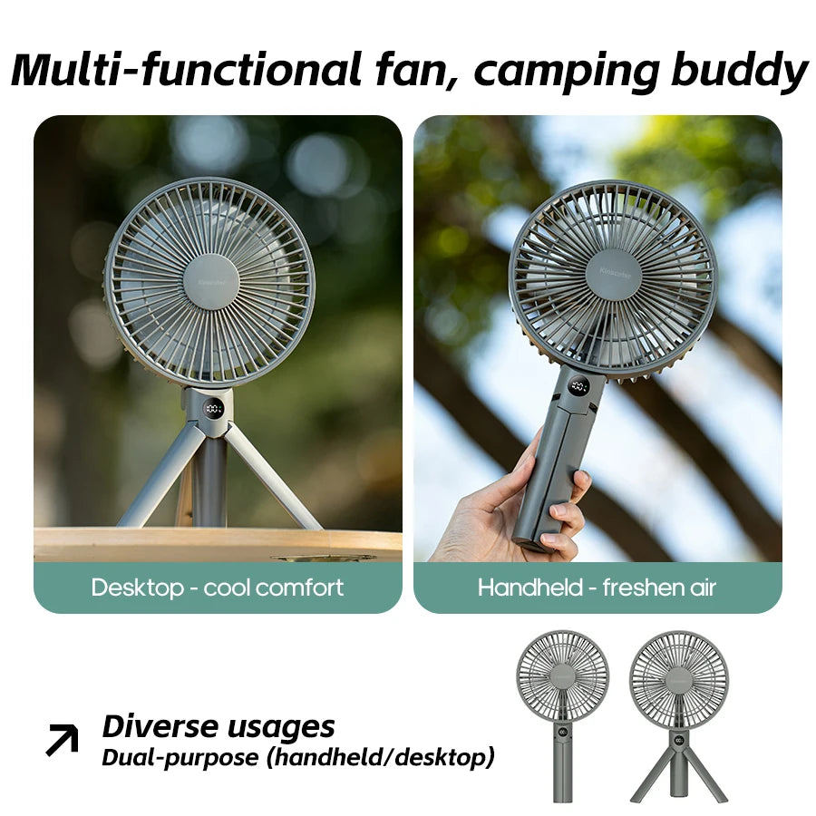 Handheld Folding Fan 3600mAh Rechargeable Desktop & Portable