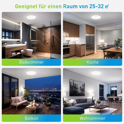 Round LED Ceiling Light Modern Flush Mount 18W–48W for Living Room & Bedroom