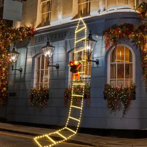 Santa Claus Climbing Ladder LED Christmas Light – USB, 8 Modes
