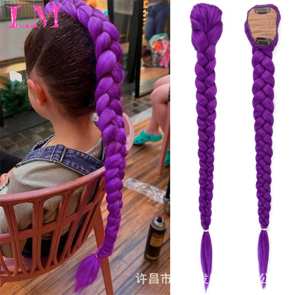Jumbo Braid Ponytail Hair Extension 32 Inch – Synthetic Long Braiding Hair for Cosplay & Party