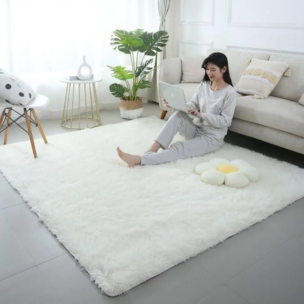 Tie-Dye Fluffy Plush Area Rug – Soft Shaggy Carpet for Living Room & Kids