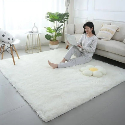 Tie-Dye Fluffy Plush Area Rug – Soft Shaggy Carpet for Living Room & Kids