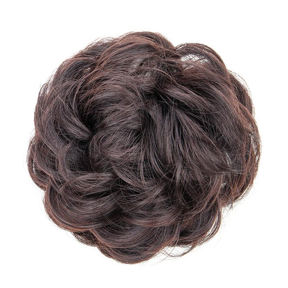 Messy Bun Hair Piece – Synthetic Chignon Donut Updo with Elastic Band