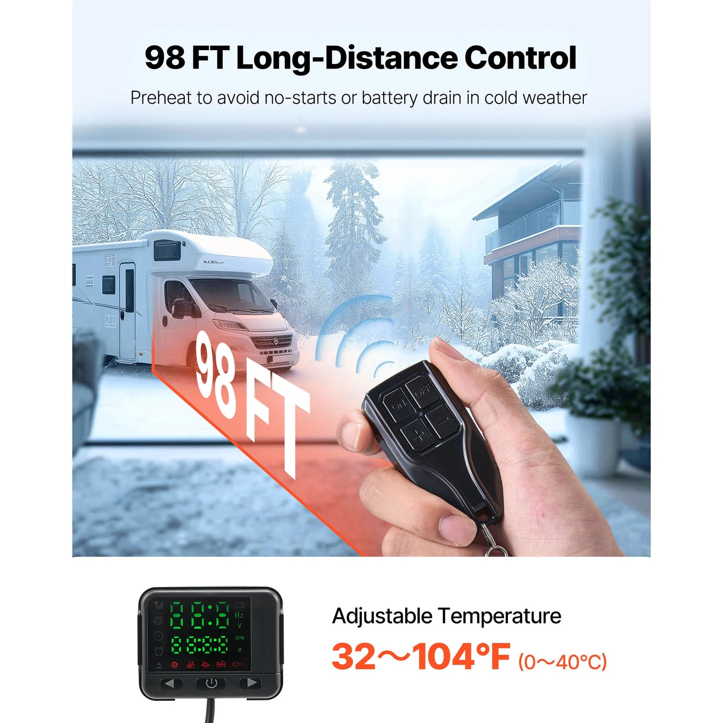 Diesel Air Parking Heater 8KW with LCD Panel & Remote Control – Truck Boat Trailer