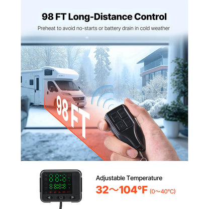 Diesel Air Parking Heater 8KW with LCD Panel & Remote Control – Truck Boat Trailer