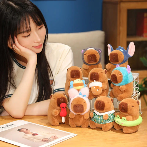 Capybara Cosplay Plush Keychain – 4.7in, 24 Styles