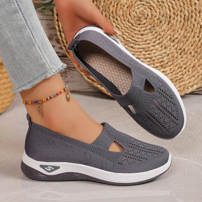 Women's Breathable Slip-On Sneakers – Lightweight Casual Walking Shoes
