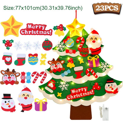 DIY Felt Christmas Tree Kit – 23-Piece Kids Holiday Decoration
